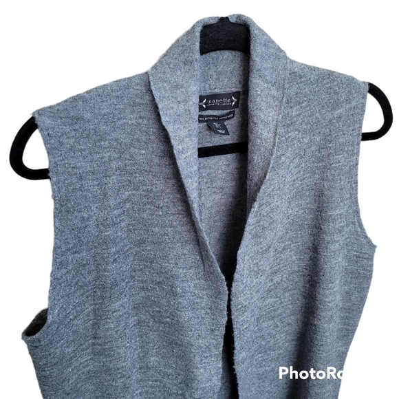 Nanette 100% Merino Wool Sleeveless Cardigan Sweater - Picture 2 of 6